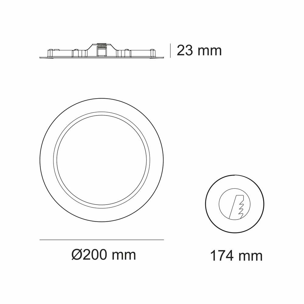 LUMINARIO LED DOWNLIGHT LUNA FLAT RD 13 STD 13W/100-305V. BLANCO 3000K LUZ CALIDA ELECTROMAG *** SOBRE PEDIDO *** *** OFRECER 89830 ***