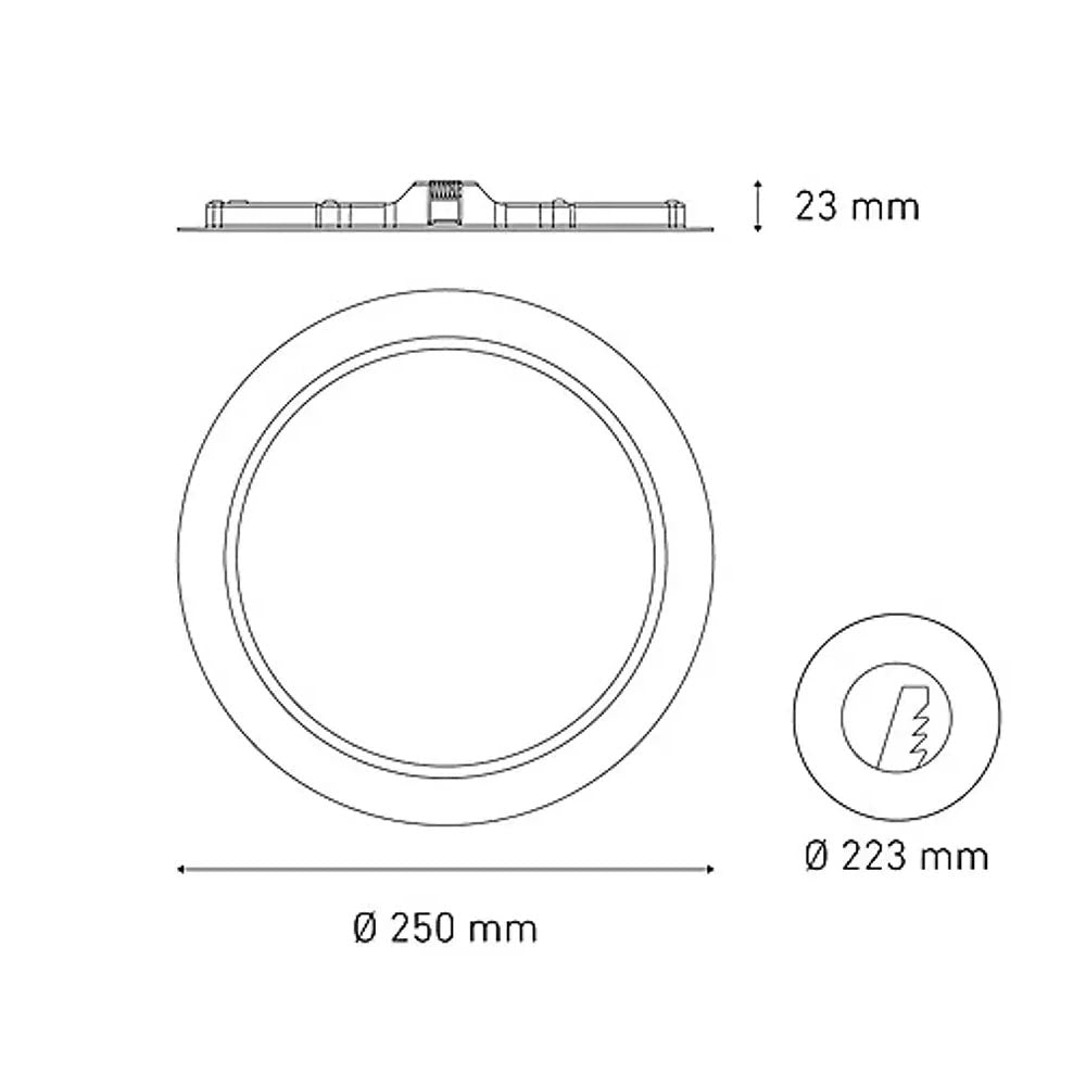 LUMINARIO LED DOWNLIGHT LUNA FLAT RD 18 STD 18W/100-305V. BLANCO 6000K LUZ DE DIA ELECTROMAG