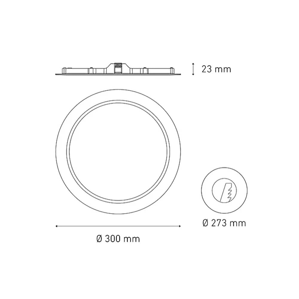 LUMINARIO LED DOWNLIGHT LUNA FLAT RD 25 STD 25W/100-305V. BLANCO 6000K LUZ DE DIA ELECTROMAG