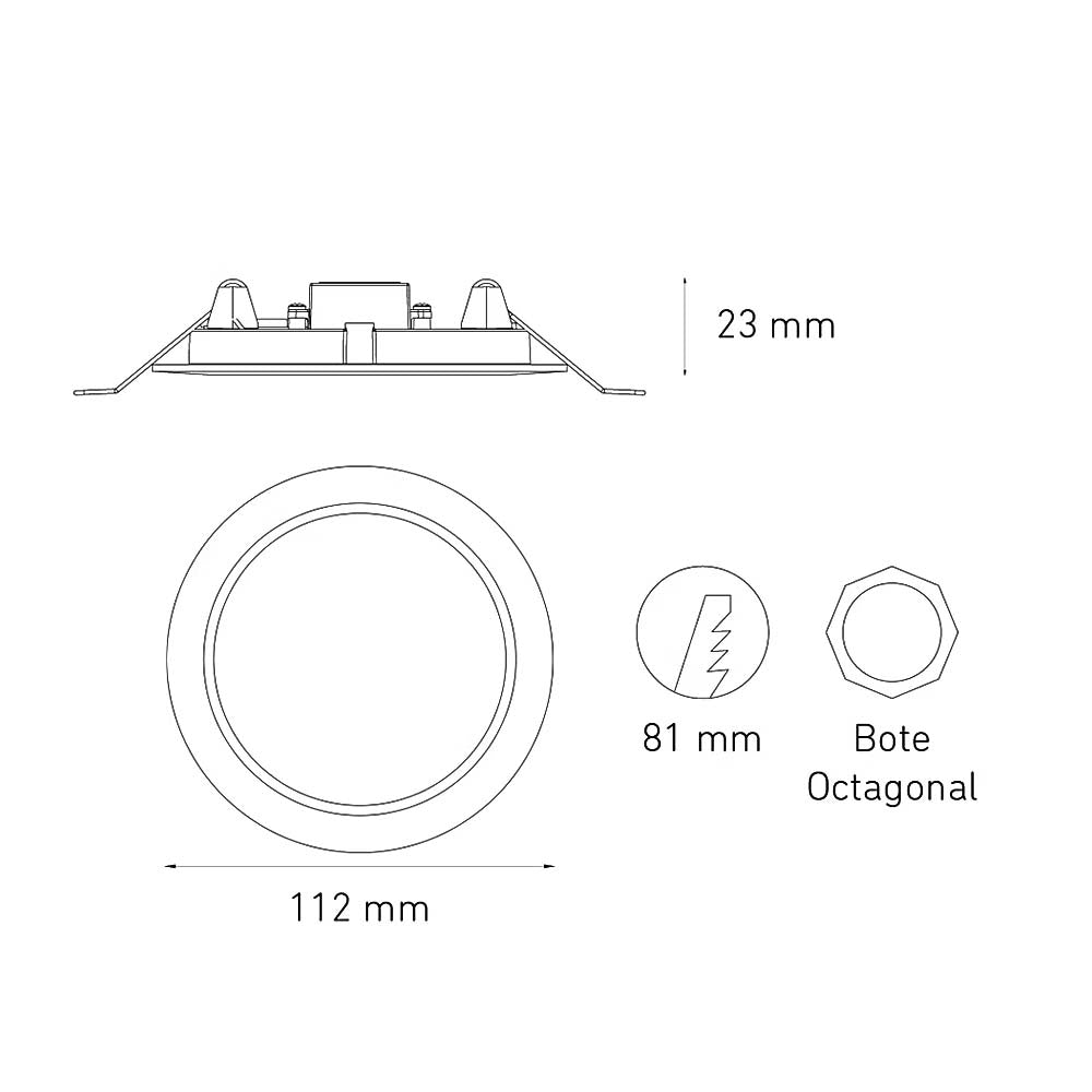 LUMINARIO LED DOWNLIGHT LUNA FLAT RD 6 STD 6W/100-305V. BLANCO 6000K LUZ DE DIA ELECTROMAG