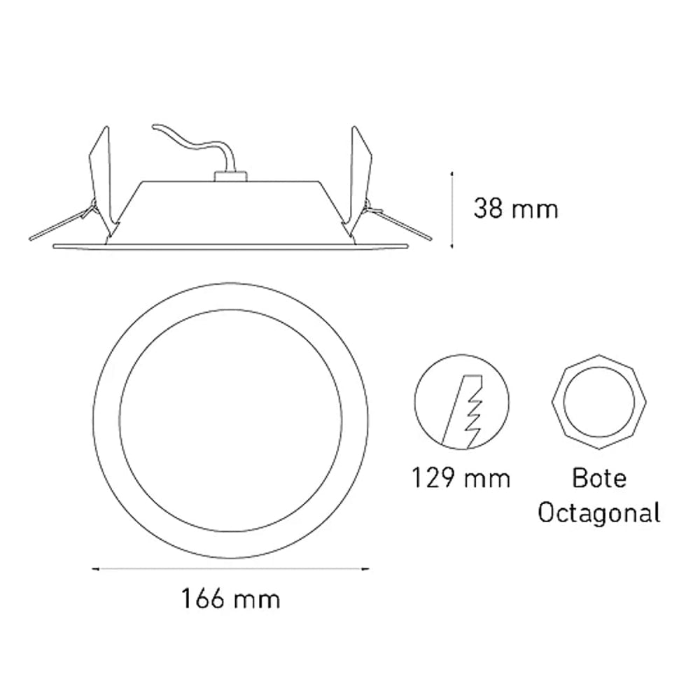 LUMINARIA LUNA 9 E 9W/100-240V. LUZ NEUTRA 3000K. BLANCO ELECTROMAG