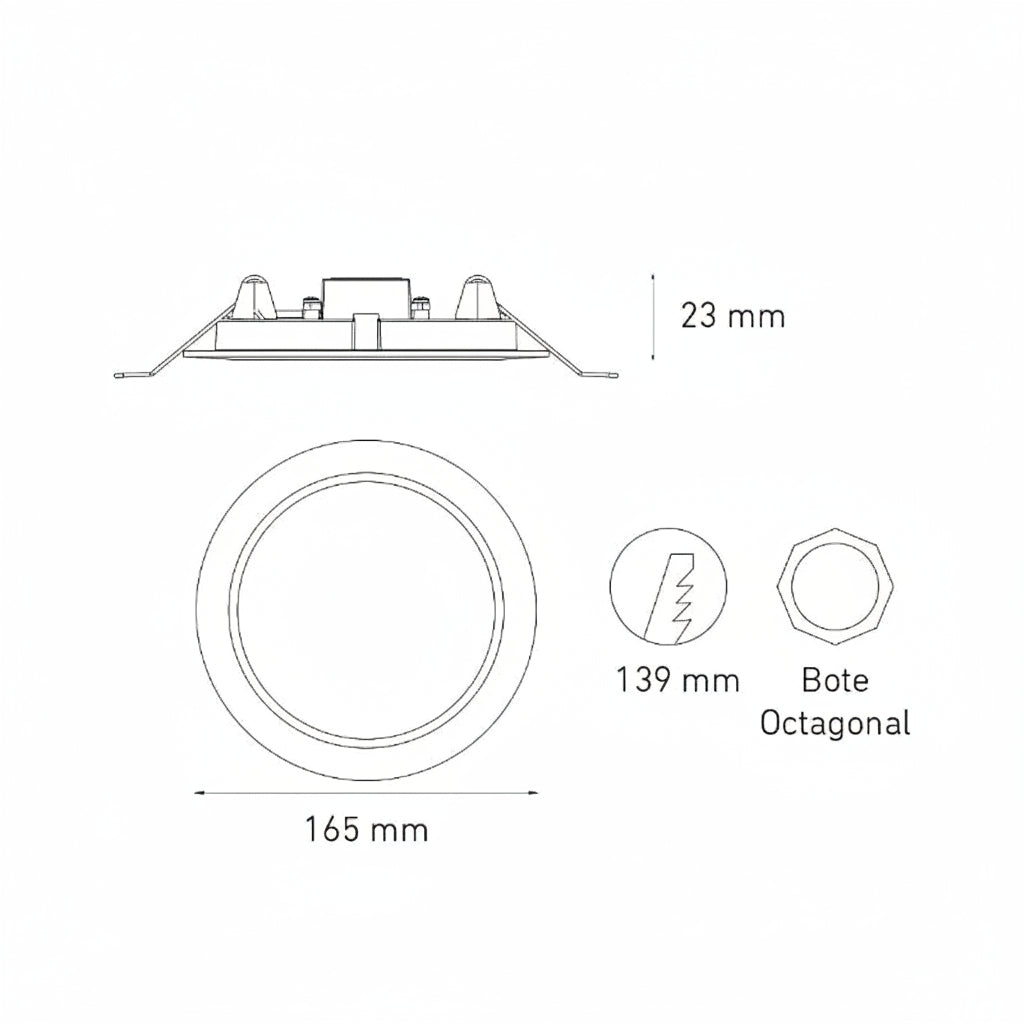 LUMINARIO LED DOWNLIGHT LUNA FLAT RD 9W STD100-305V. BLANCO 6000K LUZ DE DIA ELECTROMAG