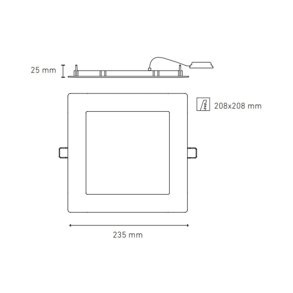 LUMINARIO LED DOWNLIGHT LUNA FLAT SQ 18 STD 18W/100-305V. BLANCO 6000K LUZ DE DIA ELECTROMAG
