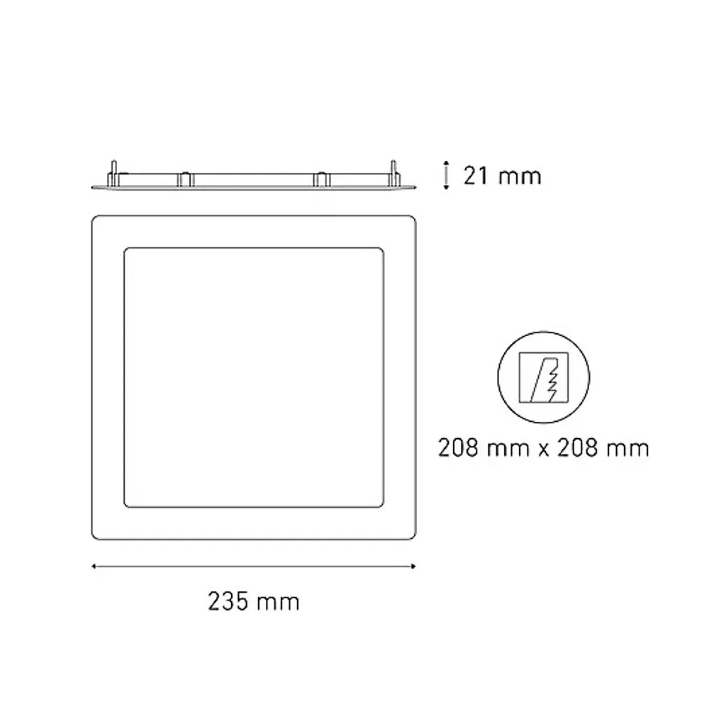 LUMINARIO LED DOWNLIGHT LUNA FLAT SQ 18 STD 18W/100-305V. BLANCO 4000K LUZ NEUTRA ELECTROMAG
