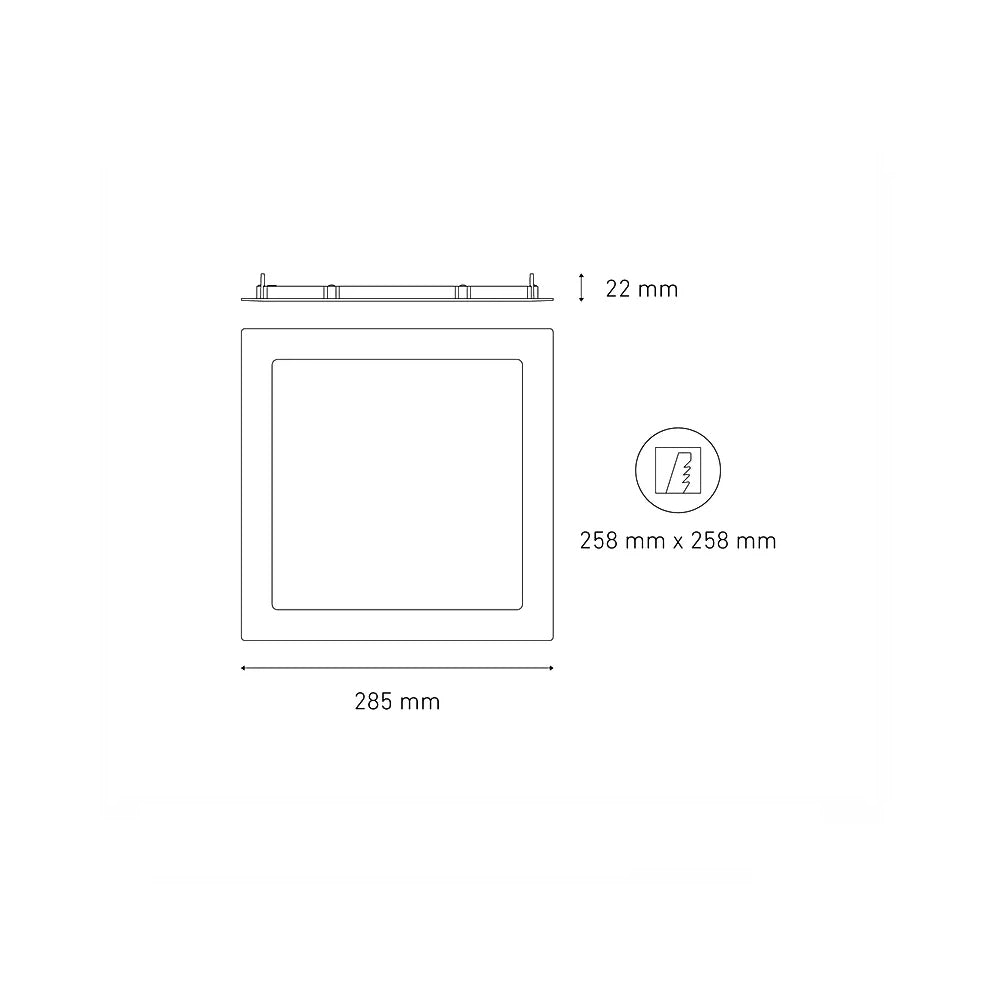 LUMINARIO LED DOWNLIGHT LUNA FLAT SQ 25 STD 25W/100-305V. BLANCO 4000K LUZ NEUTRA ELECTROMAG