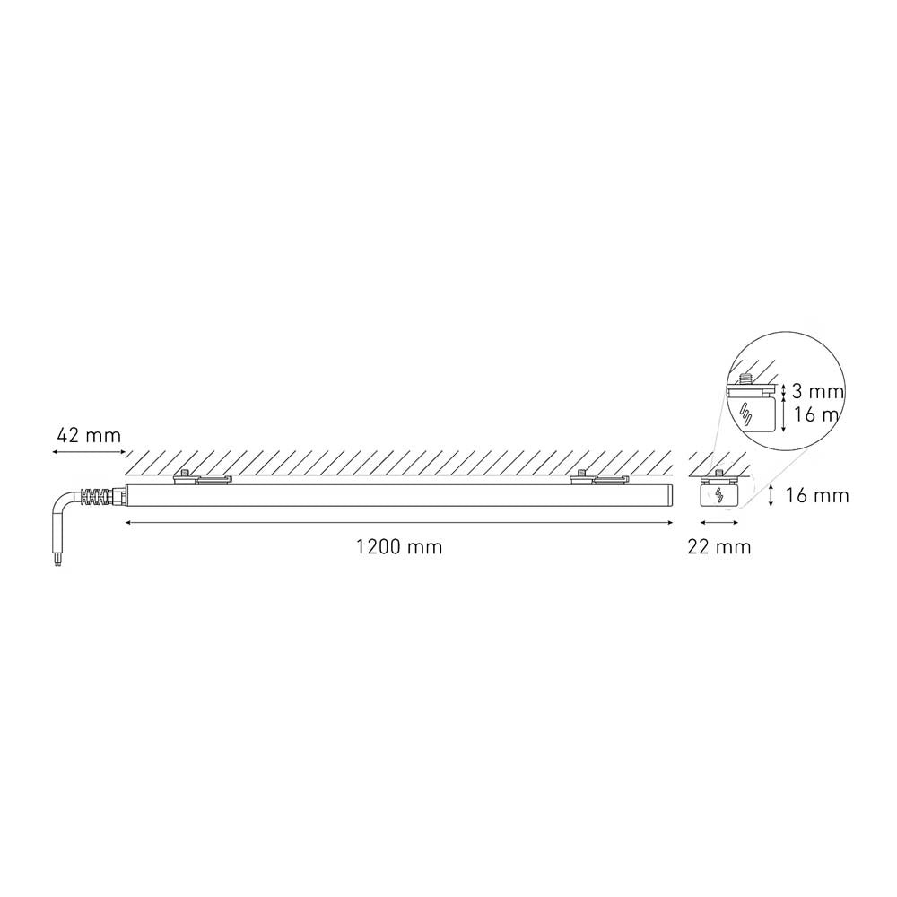 LUMINARIO LED SERIE III BL FLAT 23W/100-140V. 1200MM. BLANCO 3000K LUZ CALIDA ELECTROMAG