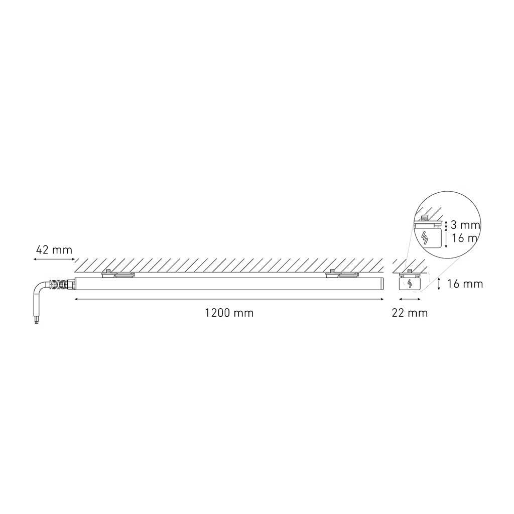 LUMINARIO LED SERIE III BL FLAT 23W/100-140V. 1200MM. BLANCO 4000K LUZ NEUTRA ELECTROMAG