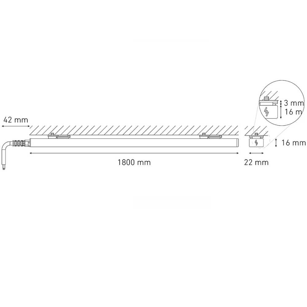 LUMINARIO LED SERIE III BL FLAT 35W/100-140V. 1800MM. BLANCO 3000K LUZ CALIDA ELECTROMAG