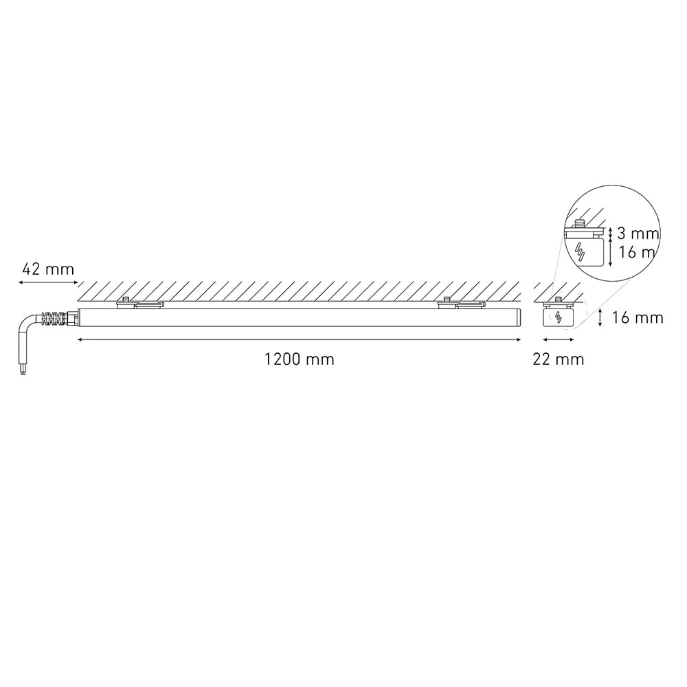LUMINARIO LED SERIE II BL FLAT 8W/100-140V. 1200MM. BLANCO 3000K LUZ CALIDA ELECTROMAG