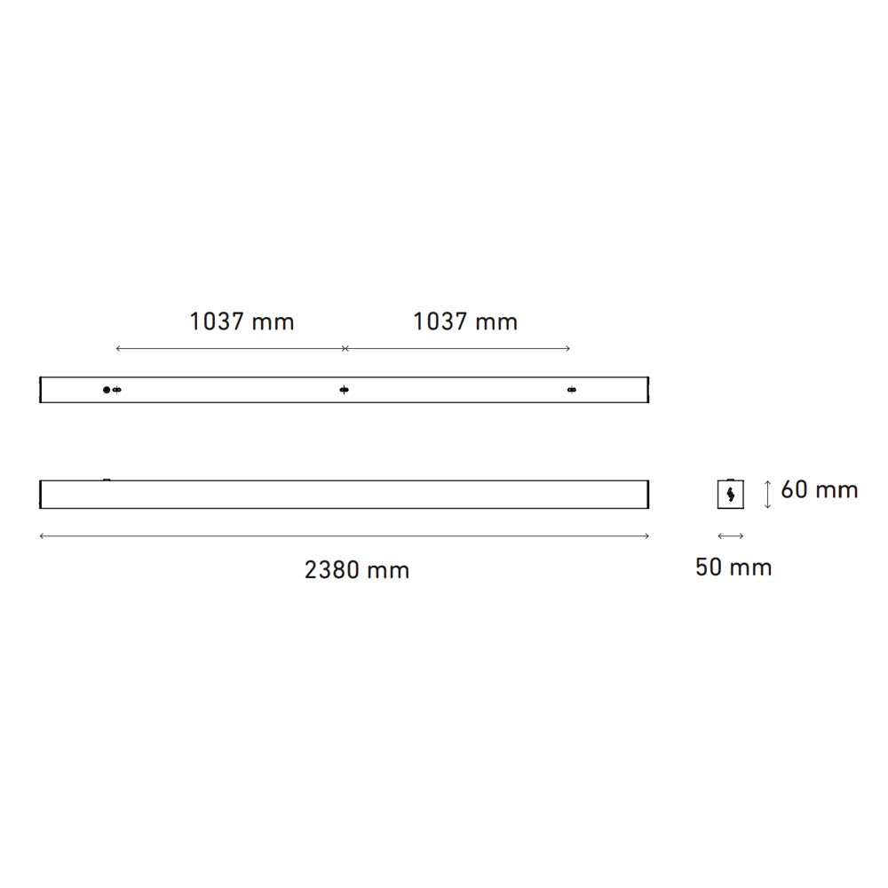 LUMINARIO LINEAL LED SOBREPONER BL U 2400 50W/100-305V. BLANCO 4000K LUZ NEUTRA ELECTROMAG