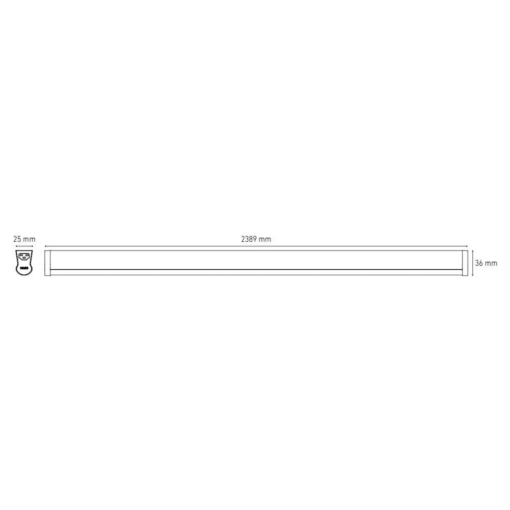 LUMINARIO LINEAL LED BL STICK 42W/100-240V. 2400MM. BLANCO 4000K LUZ NEUTRA ELECTROMAG