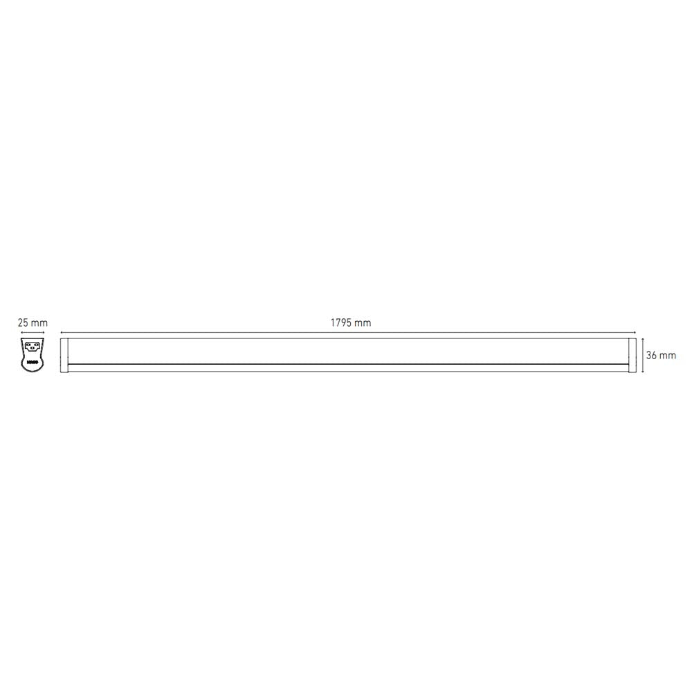 LUMINARIO LINEAL LED BL STICK 32W/100-240V. 1800MM. BLANCO 6000K LUZ DE DIA ELECTROMAG