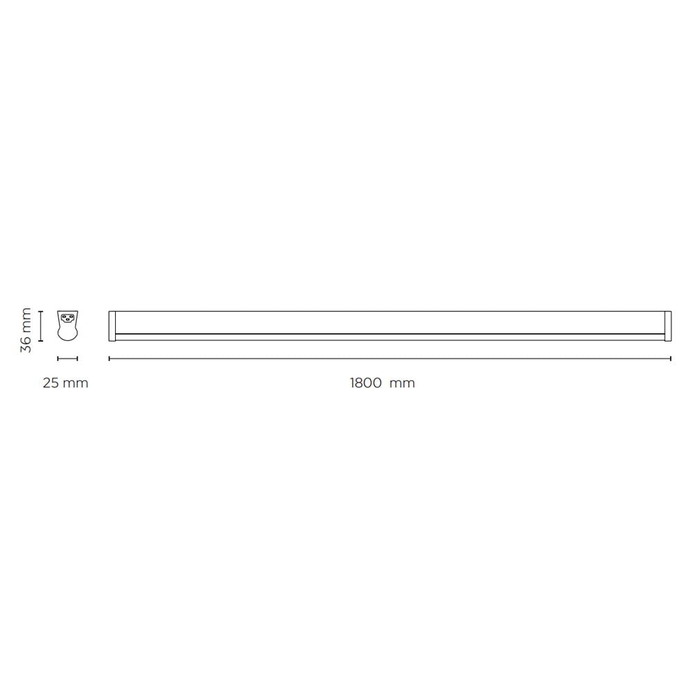 LUMINARIO LINEAL LED BL STICK 32W/100-240V. 1800MM. BLANCO 3000K LUZ CALIDA ELECTROMAG