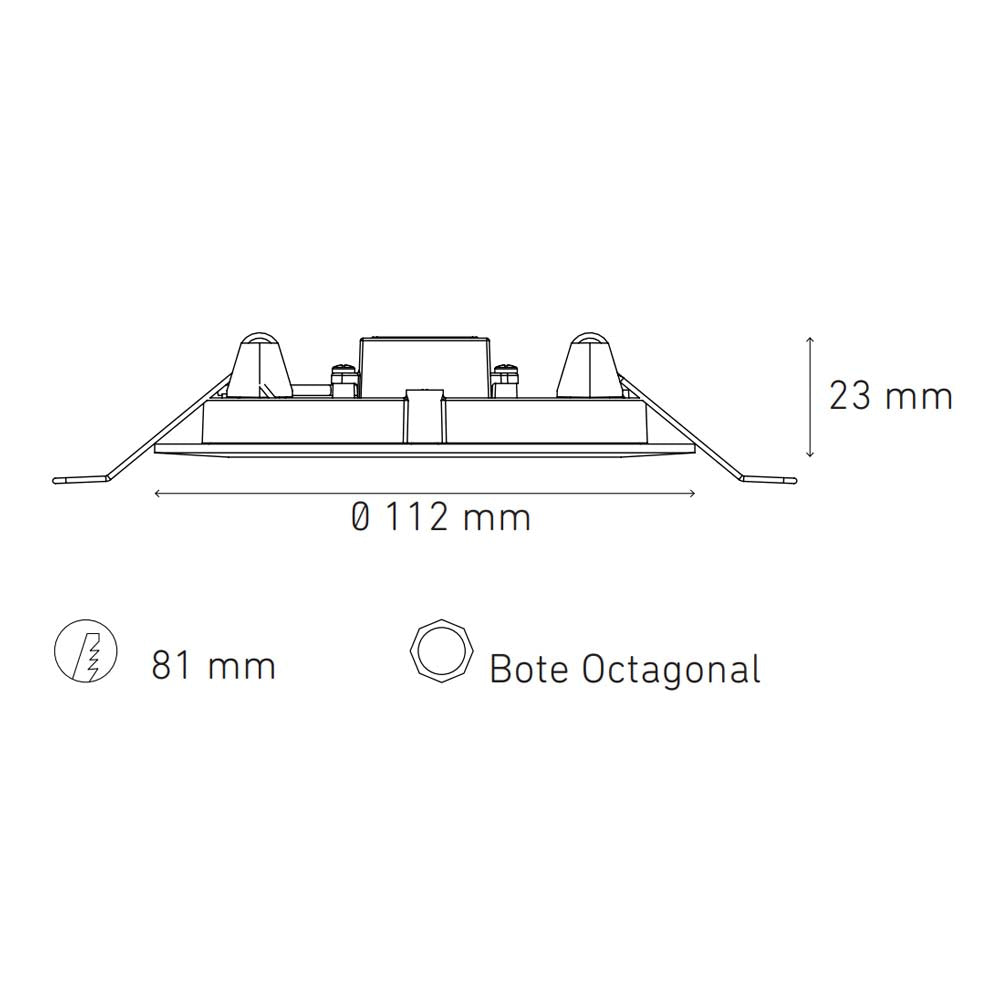 LUMINARIA LUNA 6 FLAT BASICO 90-140V. BF LUZ DE DIA 6500K. BLANCO ELECTROMAG