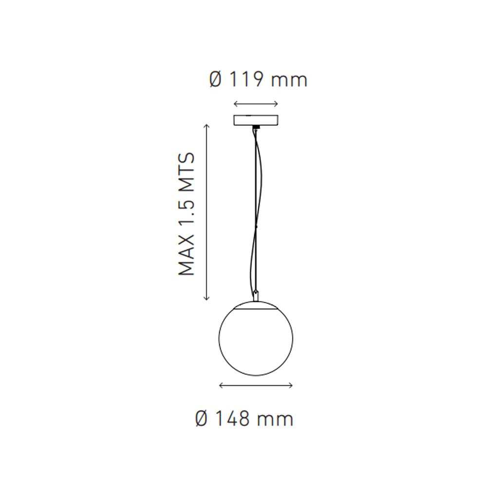 LUMINARIO LED SUSPENDIDO GLOBE 6" 8W/100-140V. BLANCO 6000K LUZ DE DIA ELECTROMAG ***HAE 2024***