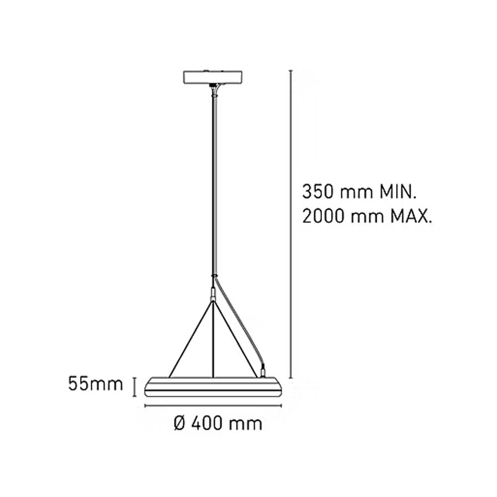 LUMINARIO LED SUSPENDIDO DONNA 40 27W/100-140V. BLANCO 4000K LUZ NEUTRA ELECTROMAG