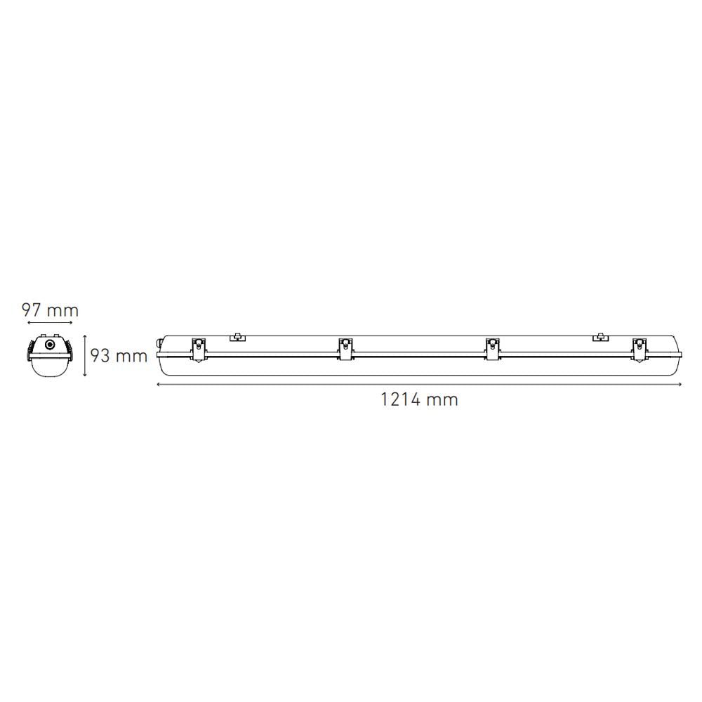 LUMINARIO LED INDUSTRIAL GAMMA LED 1200 60 60W/100-305V. TRANSPARENTE 6000K LUZ DE DIA ELECTROMAG