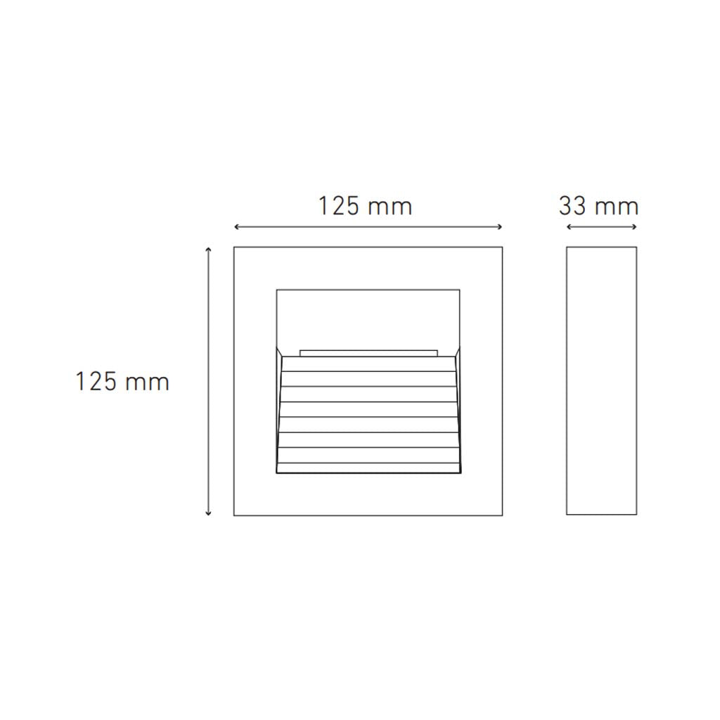 LUMINARIO LED CUADRADO EMPOTRAR/SOBREPONER SW 20 1.6W/100-240V. BLANCO 2700K LUZ CALIDA ELECTROMAG