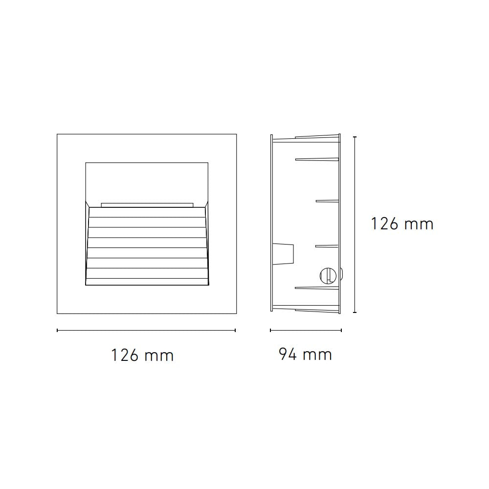 LUMINARIO LED CUADRADO EMPOTRAR/SOBREPONER SW 40 1.6W/100-240V. BLANCO 4000K LUZ NEUTRA ELECTROMAG