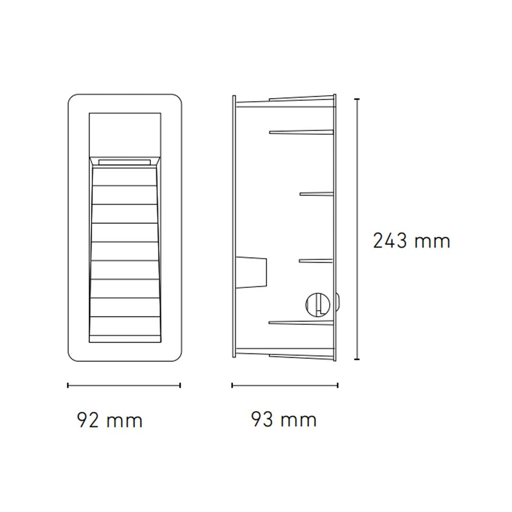 LUMINARIO LED RECTANGULAR EMPOTRAR/SOBREPONER SW 50 1.6W/100-240V. BLANCO 2700 LUZ CALIDA ELECTROMAG