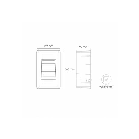LUMINARIO LED RECTANGULAR EMPOTRAR/SOBREPONER SW 60 2W/100-240V. BLANCO 4000K LUZ NEUTRA ELECTROMAG