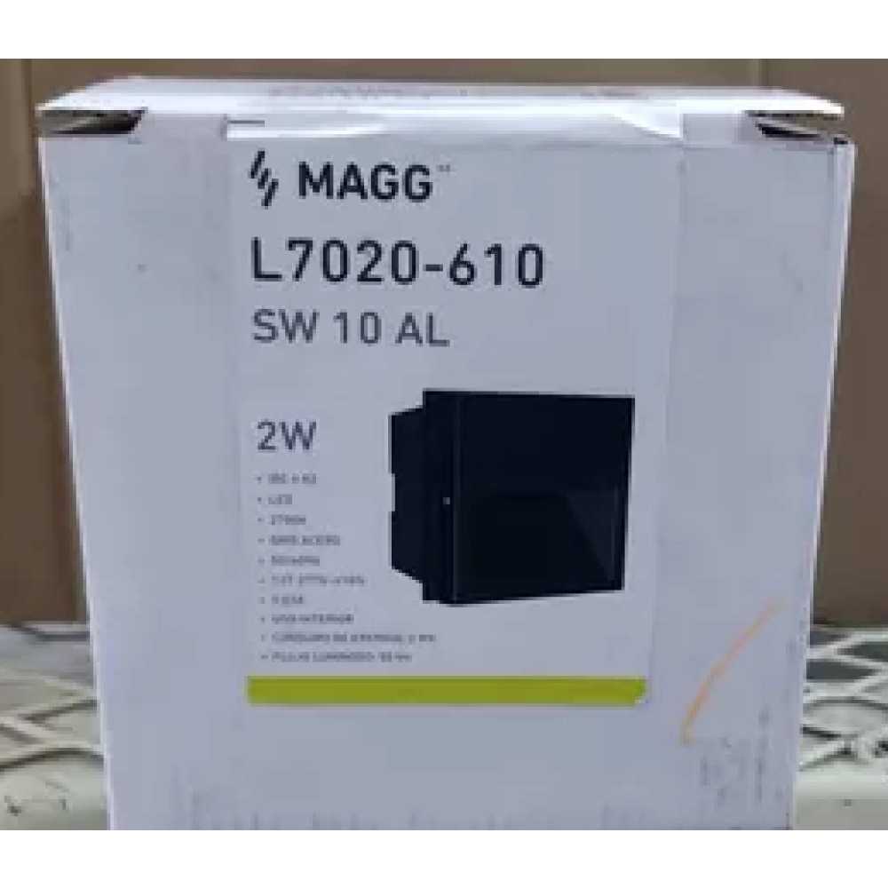 LUMINARIO LED RECTANGULAR EMPOTRAR/SOBREPONER SW 10 AL 2W/100-305V. GRIS 2700K LUZ CALIDA ELECTROMAG