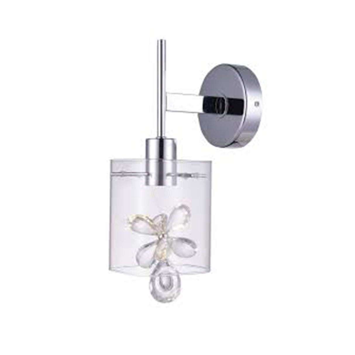 LUMINARIA LED DE PARED CROMO/CRISTAL 1 X 4 W FIORE STRATTO *** HA. LUMI ***
