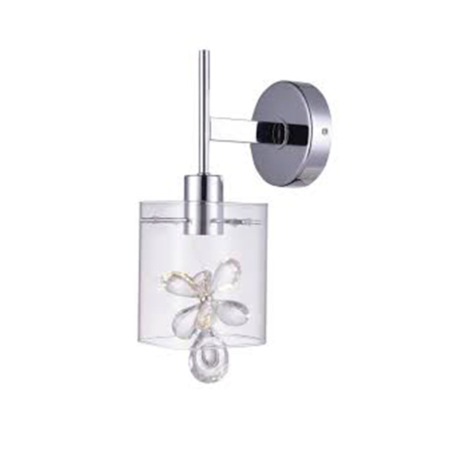 LUMINARIA LED DE PARED CROMO/CRISTAL 1 X 4 W FIORE STRATTO *** HA. LUMI ***