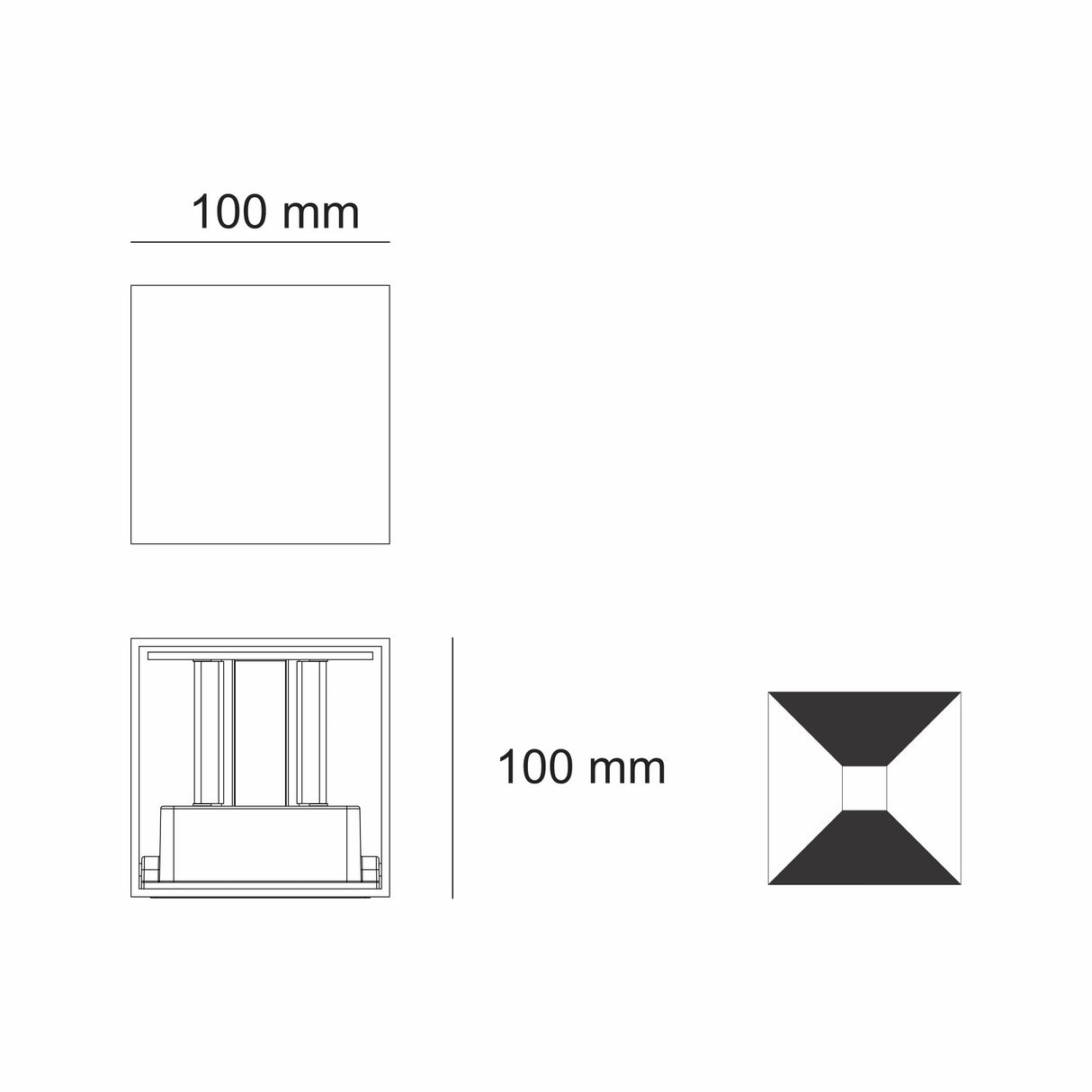 LUMINARIO LED SOBREPONER MURO APLIQUE CUBO A10 6.5W/100-240V. BLANCO 3000K LUZ CALIDA ELECTROMAG