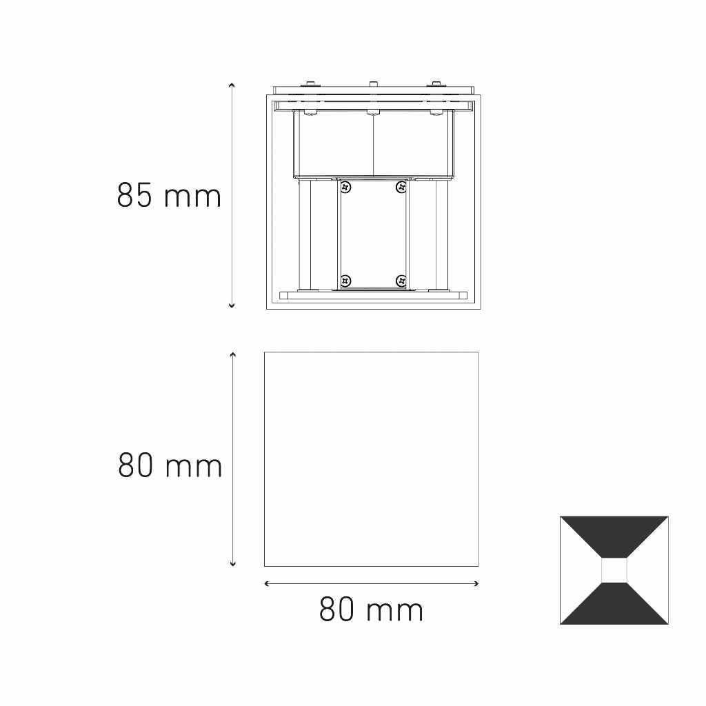 LUMINARIO LED SOBREPONER MURO APLIQUE CUBO A8 5W/100-240V. BLANCO 3000K LUZ CALIDA ELECTROMAG