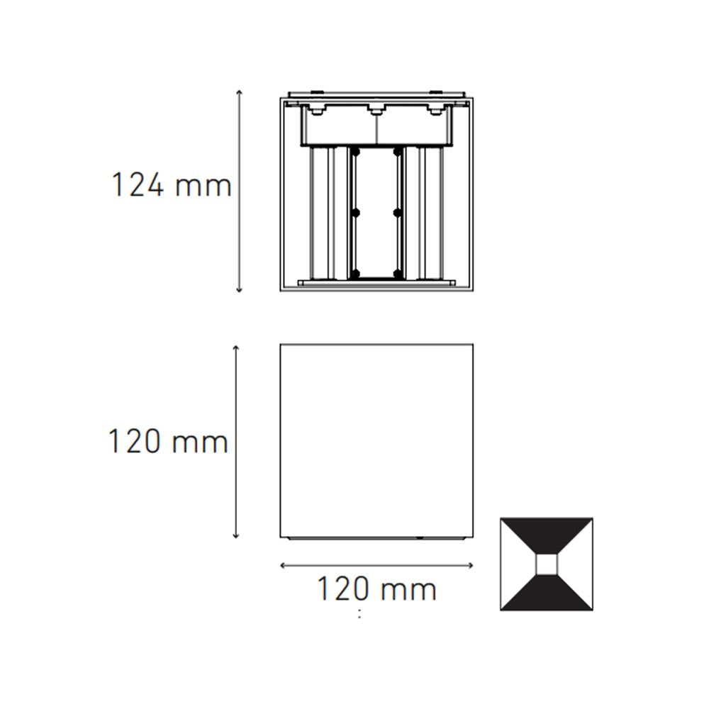 LUMINARIO LED SOBREPONER MURO APLIQUE CUBO A12 12W/100-240V. BLANCO 3000K LUZ CALIDA ELECTROMAG