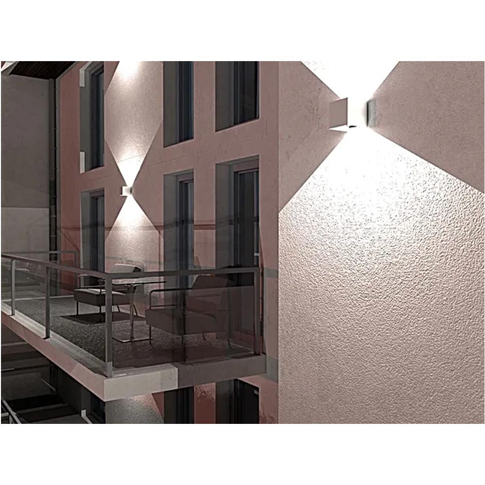 LUMINARIO LED SOBREPONER MURO APLIQUE CUBO A12 12W/100-240V. BLANCO 3000K LUZ CALIDA ELECTROMAG