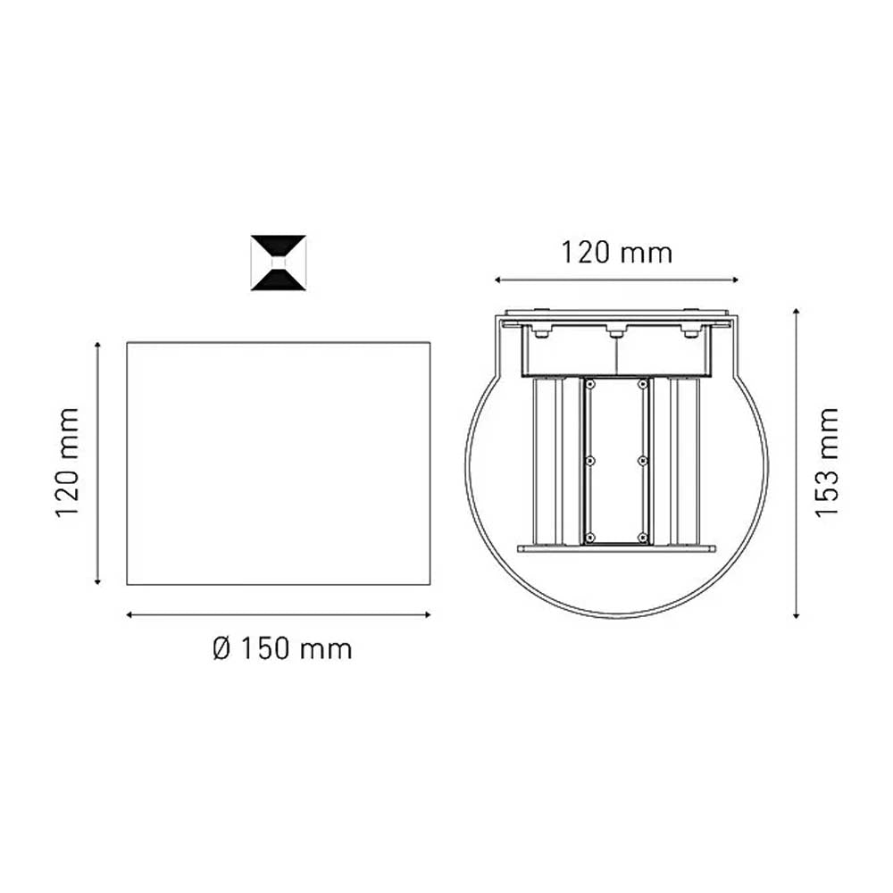 LUMINARIA W II 120/120 SOBREPONER 100-240V. BFP LUZ NEUTRA 3000K BLANCO ELECTROMAG
