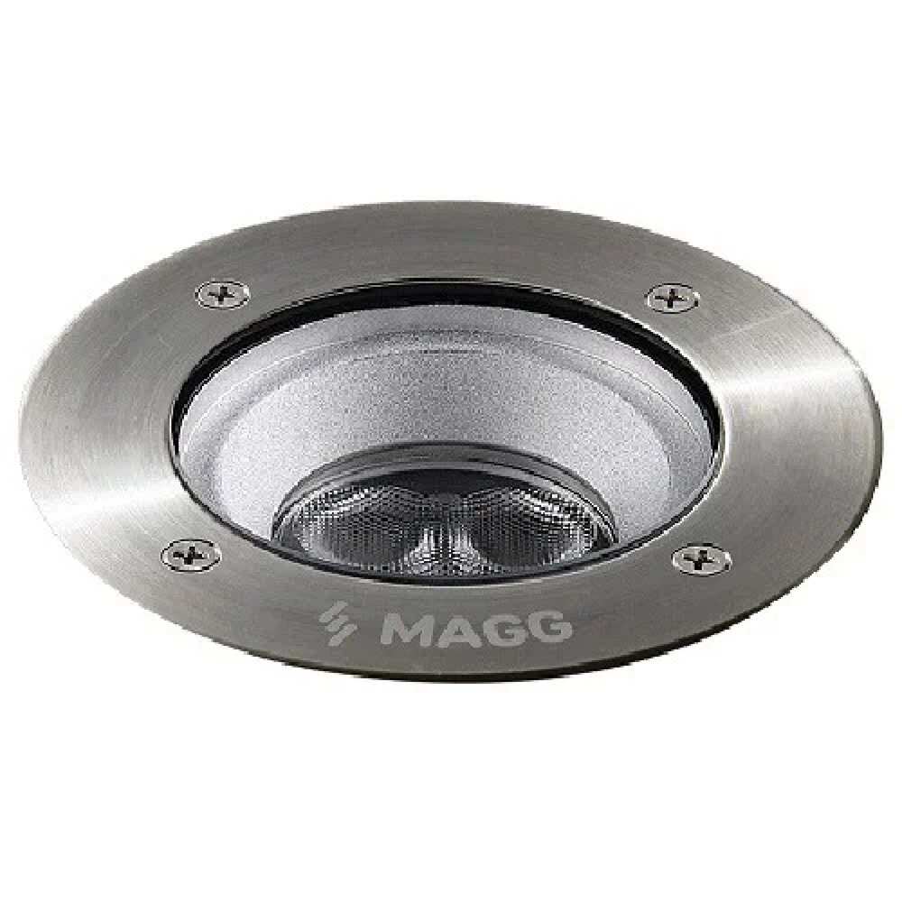 LUMINARIO LED EMPOTRAR PISO EP 120 8W/100-305V. 18 INOXIDABLE 2700K. LUZ CALIDA ELECTROMAG