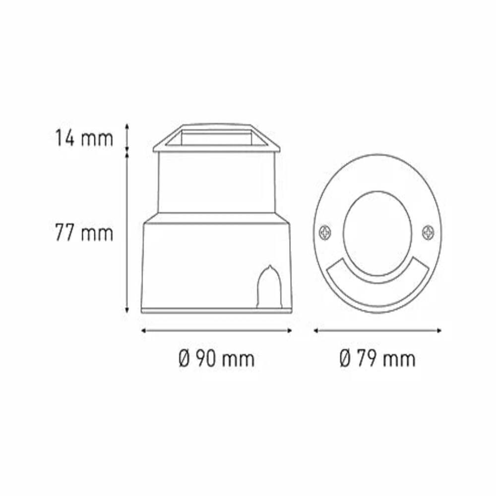 LUMINARIO LED EMPOTRAR PISO SIDE EMITTER 1 S 2W/100-240V. GRIS 2700K LUZ CALIDA ELECTROMAG