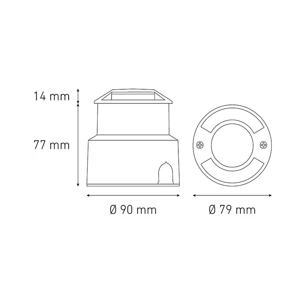 LUMINARIO LED EMPOTRAR PISO SIDE EMITTER 2 S 2W/100-240V. GRIS 2700K LUZ CALIDA ELECTROMAG