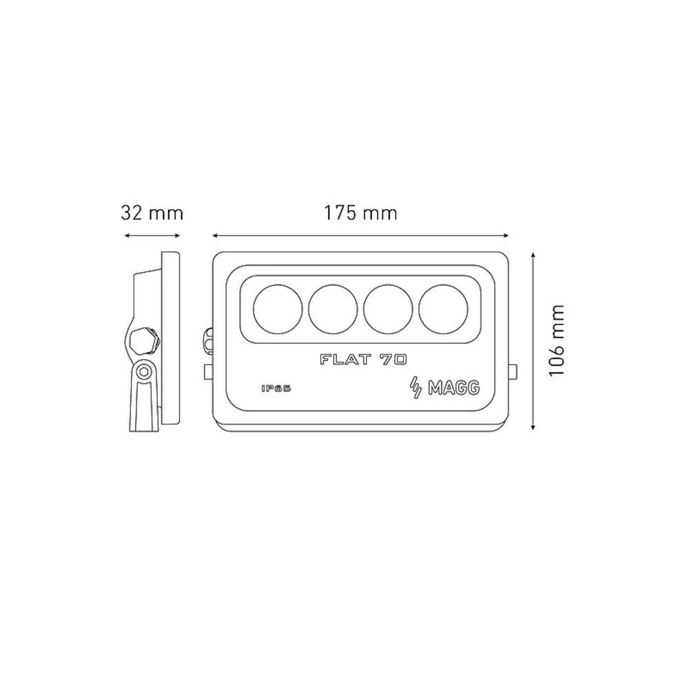 LUMINARIO LED PROYECTOR SOBREPONER MURO/PISO KR FLAT 70 12W/100-305V. 7 GRIS 2700K LUZ CALIDA ELECTROMAG