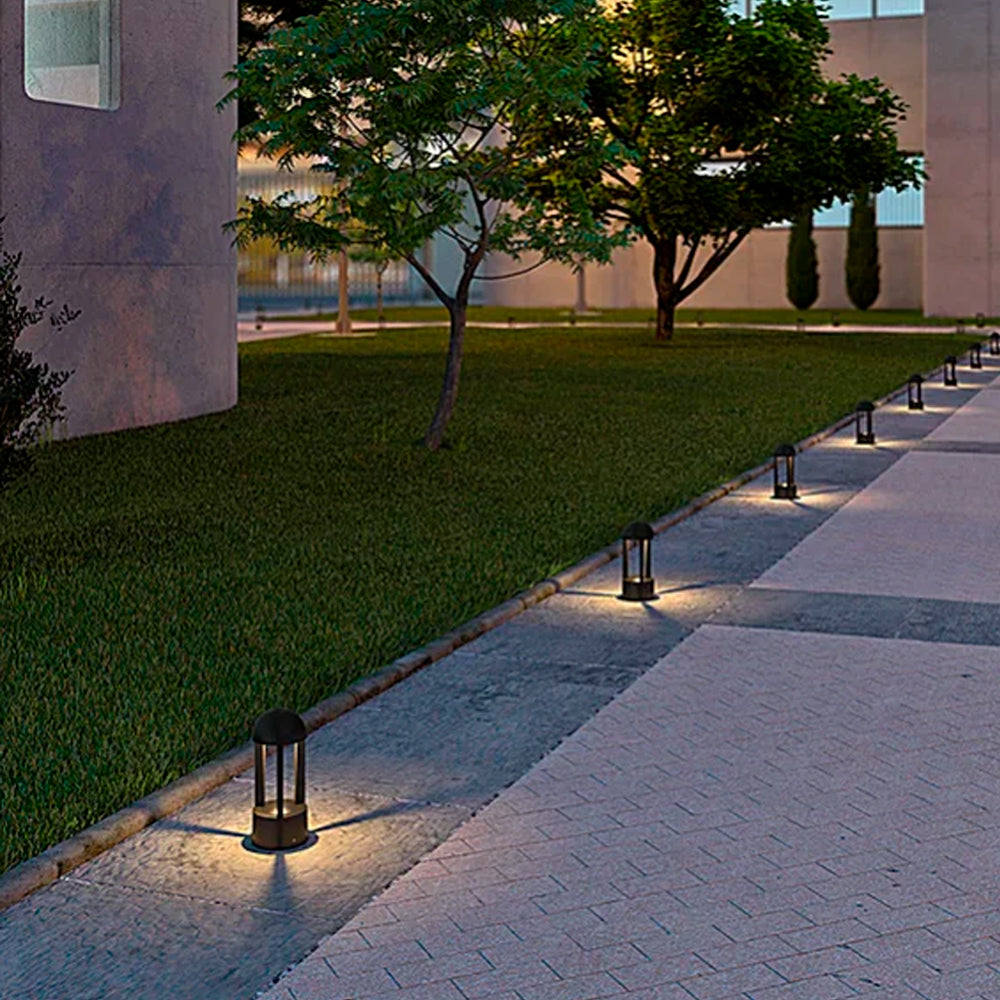 LUMINARIO LED EMPOTRADO PISO BOLLARD VENECIA DOMO 200 6.5W/100-305V. GRIS 3000K LUZ CALIDA ELECTROMAG