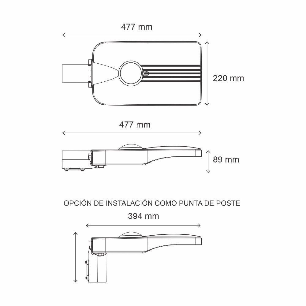 LUMINARIO LED ALUMBRADO PUBLICO CITI 55 55W/100-305V. GRIS 5000K LUZ BLANCA ELECTROMAG
