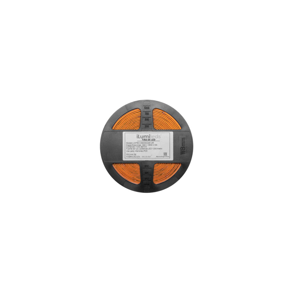TIRA EXTRAPLANA LED 12W X MT 3000K 5M 512 LEDS X MT 120G IP20 ILUMILEDS