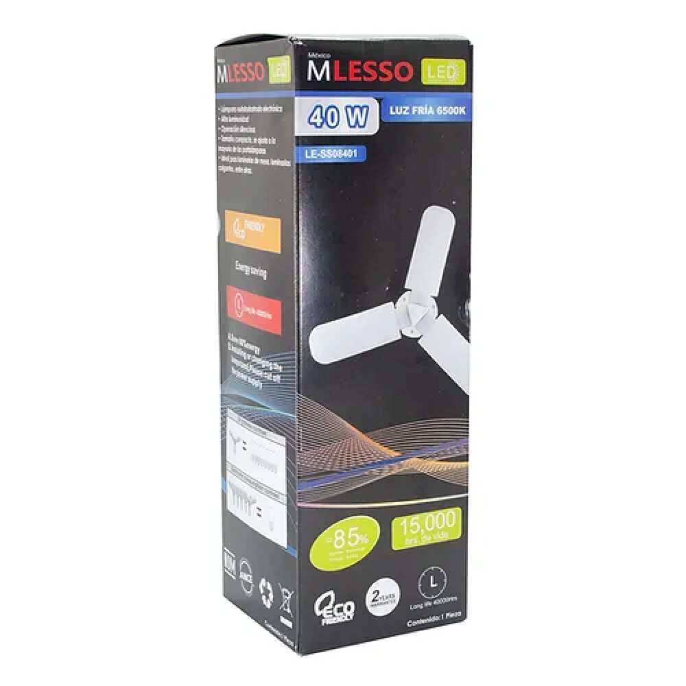 FOCO FAN 40W 6500K E27127V 120 GRADOS MCA MLESSO *** SIN TIEMPO DE ENTREGA ***