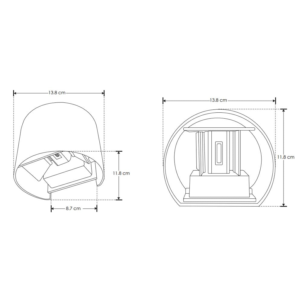 LUMINARIO DE PARED SOBREPONER LED BLANCO ANGULO AUTOAJUSTABLE 6W BLANCO CALIDO 85-265V IP65 ILUMILEDS
