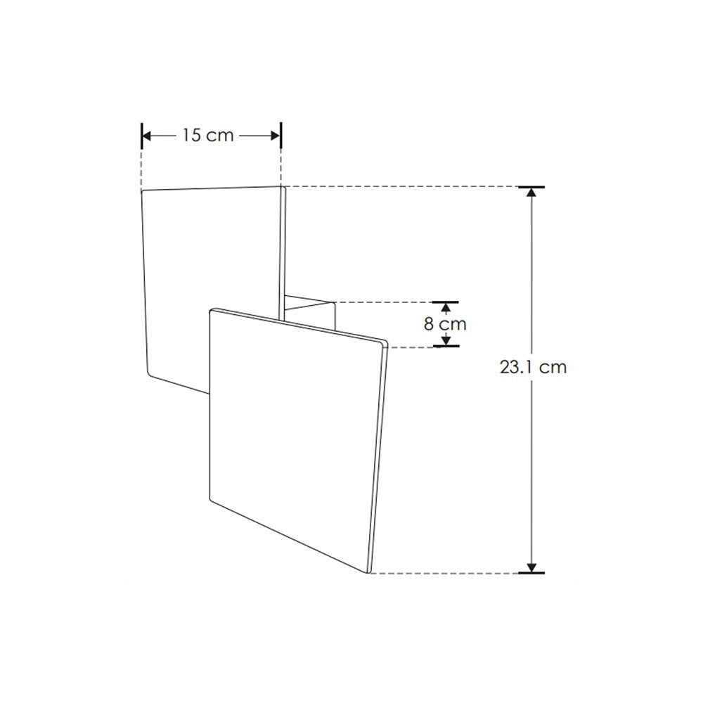 LUMINARIO DE PARED SOBREPONER LED BLANCO 6W BLANCO CALIDO SIMETRICO SALIDA DE LUZ INDIRECTA TRASERA 85-265V IP20 ILUMILEDS***HAE2025***
