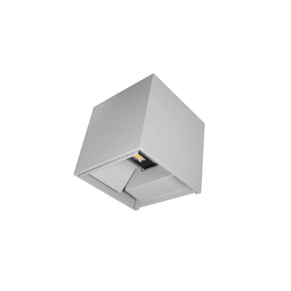 LUMINARIO DE PARED SOBREPONER CUBO DE LED ACABADO GRIS 6W, 3000K 2 SALIDAS OPTICA AJUSTABLE 85-265V IP65 ILUMILEDS ***HAE 2024***