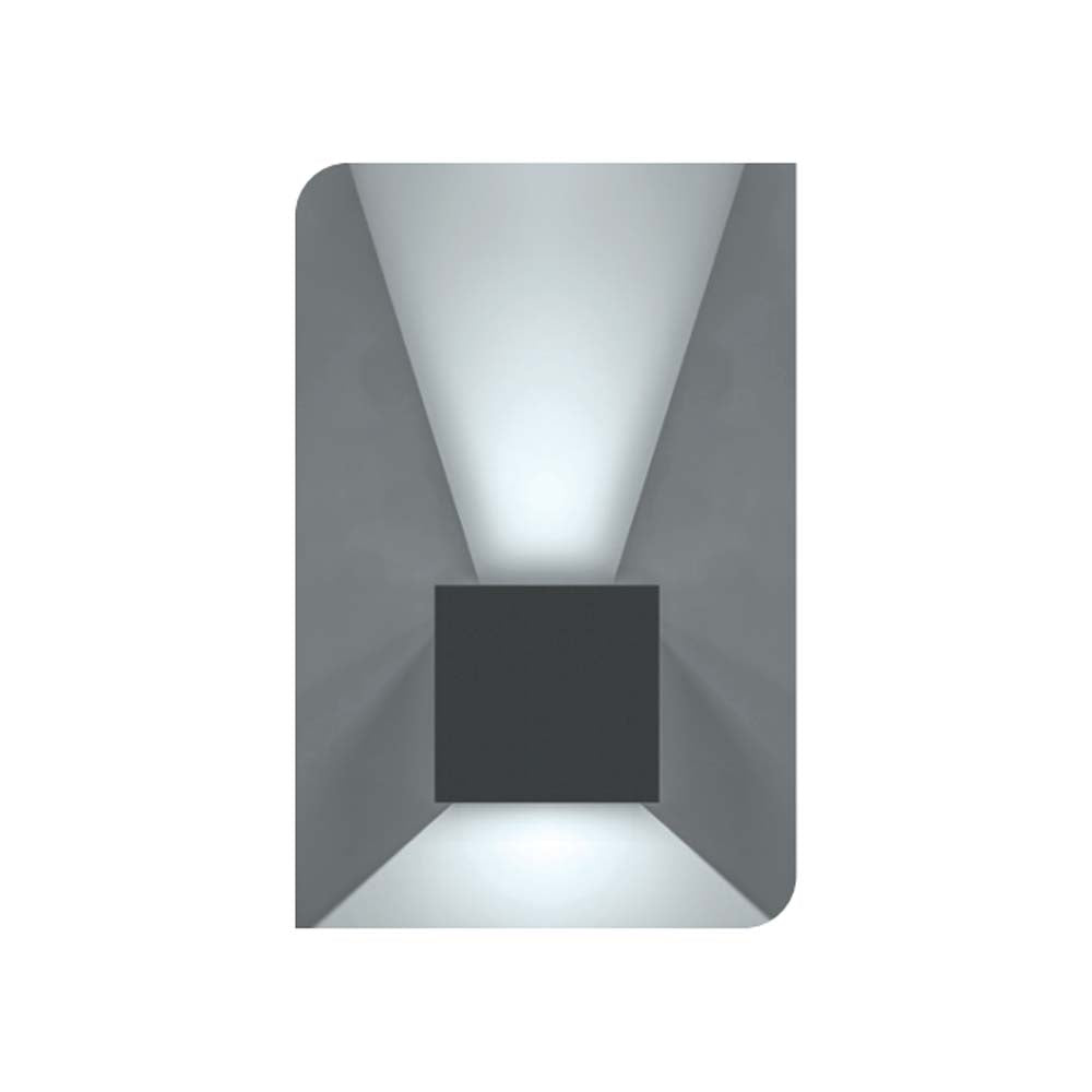 LUMINARIO DE PARED SOBREPONER CUBO DE LED ACABADO GRIS 6W, 3000K 2 SALIDAS OPTICA AJUSTABLE 85-265V IP65 ILUMILEDS ***HAE 2024***