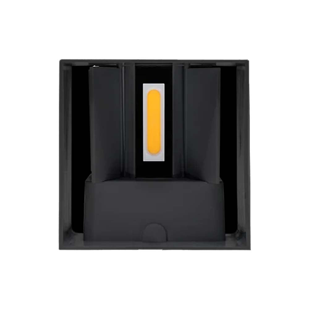 LUMINARIO DE PARED DE LED BLANCO CALIDO 6W CUBO 2 SALIDAS OPTICA AJUSTABLE DE SOBREPONER POLICARBONATO ACABADO NEGRO 85-265V CA IP65