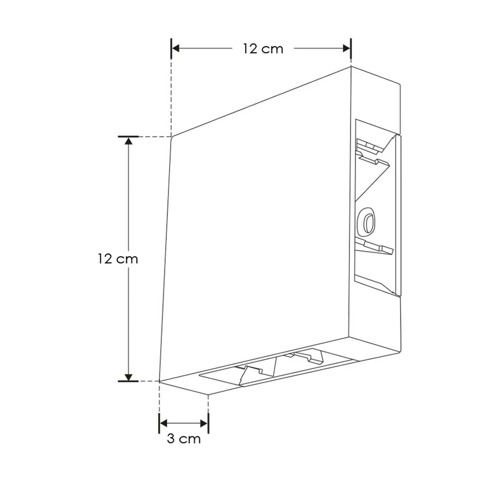 LUMINARIO DE PARED DE LED BLANCO CALIDO 4W CUBO 4 SALIDAS OPTICA AJUSTABLE DE SOBREPONER POLICARBONATO ACABADO NEGRO 85-265V CAIP65