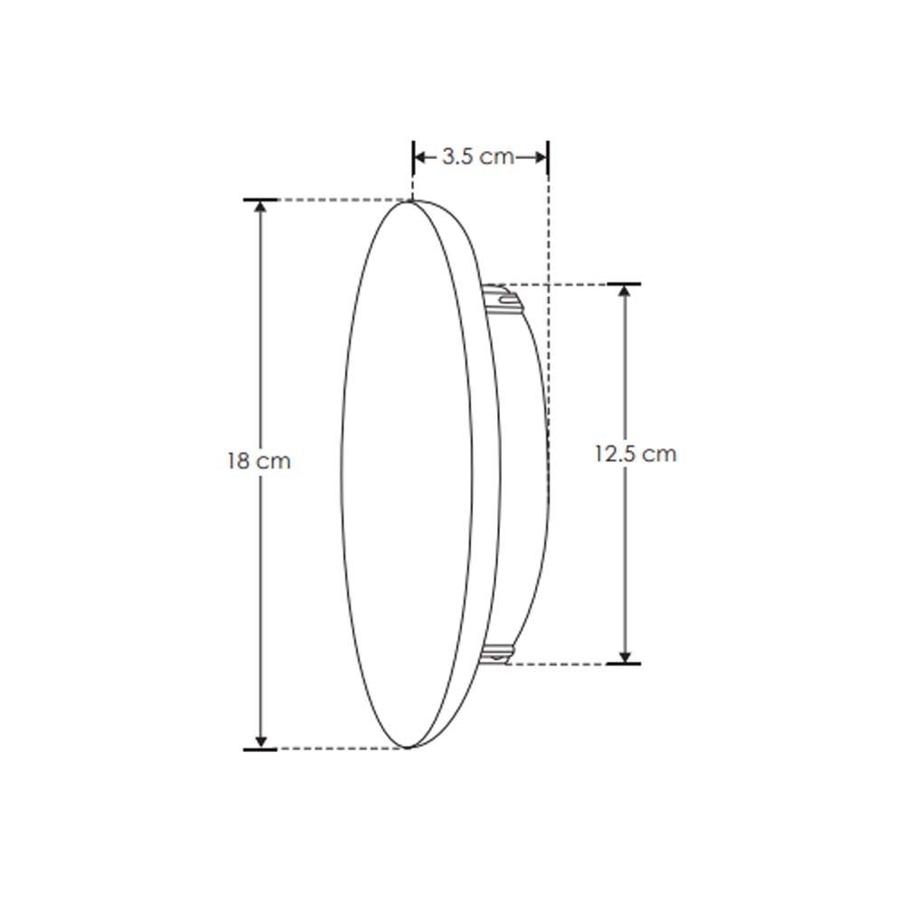 LUMINARIO DE PARED SOBREPONER REDONDO LED NEGRO 9W BLANCO CALIDO SALIDA TRASERA 100-240V IP65 ILUMILEDS