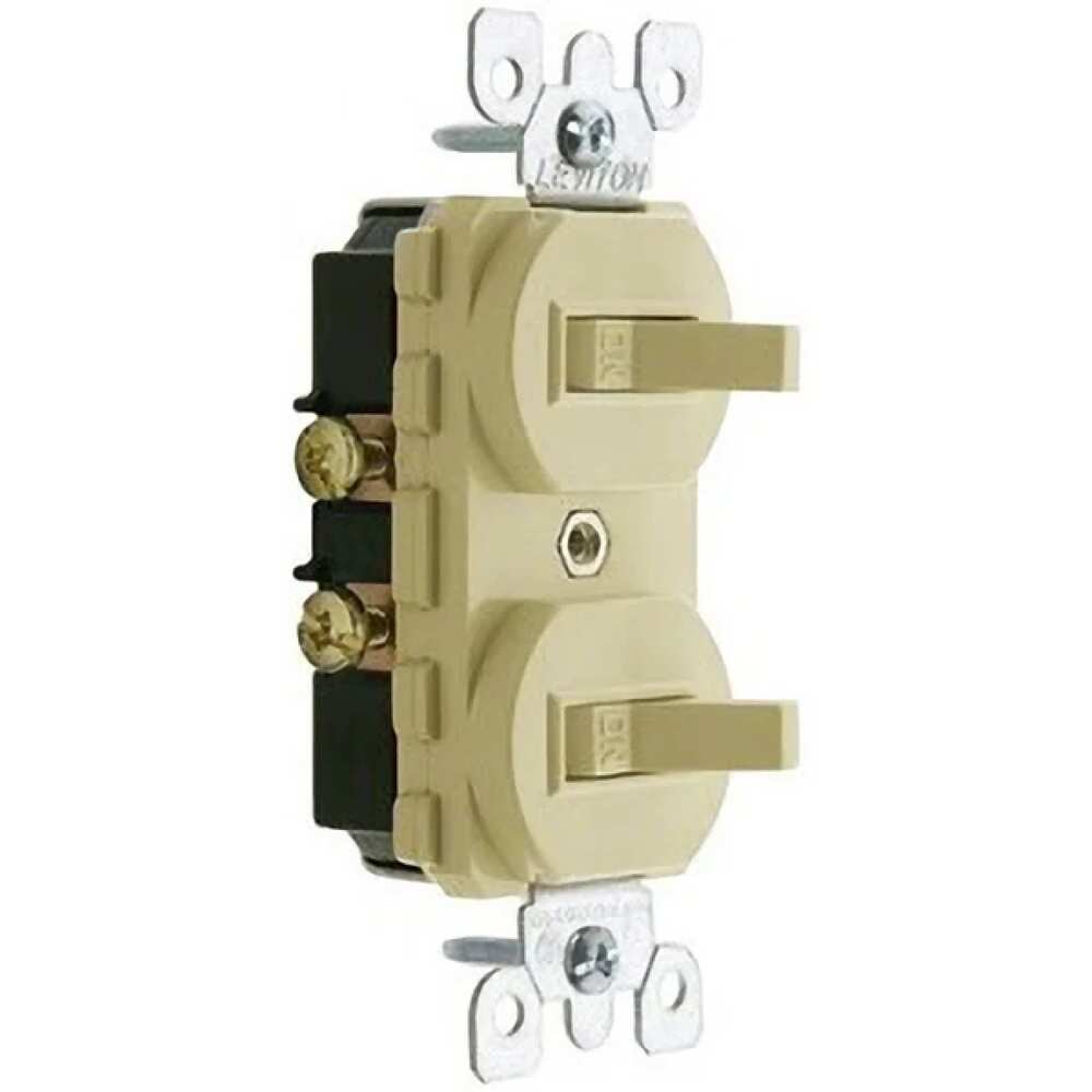 APAGADOR DOBLE PALANCA MARFIL 05224-00I LEVITON *** OFRECER 46002 ***