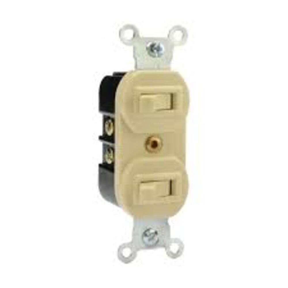 APAGADOR DOBLE PALANCA MARFIL 05224-00I LEVITON *** OFRECER 46002 ***